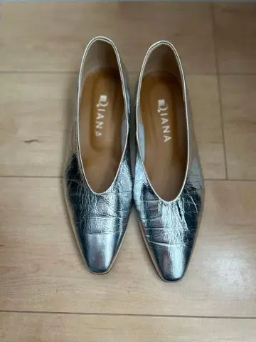 DIANA 실버 플랫슈즈