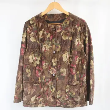 노카라 플라워 꽃무늬 올 패턴 벨로아 퀼팅 자켓 구제 의류