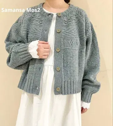 Samansa Mos2 크루넥 니트 가디건 풀오버