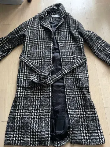 새상품급 ZARA 롱 코트 체스터 코트 하운드투스 울 XS