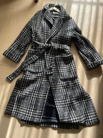 새상품급 ZARA 롱 코트 체스터 코트 하운드투스 울 XS