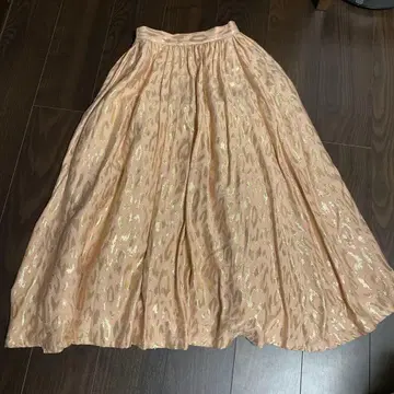 핑크 레오파드 무늬 플레어 스커트 오블리 obli 0