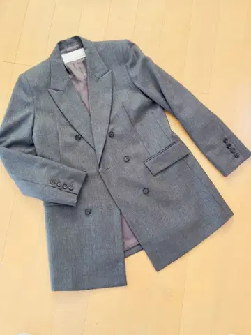 윔 가젯 그레이 더블 브레스트 테일러드 자켓