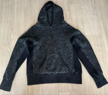 larry pgc-production 털 면 콤비 니트 후드티