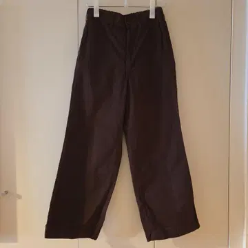 다크 브라운 와이드 팬츠 허리밴딩