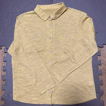 머스타드 울 100% 긴팔 셔츠 L