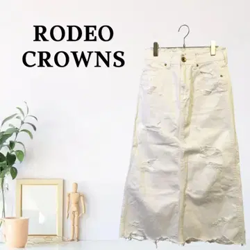zG728 [M] RODEO CROWNS 스커트 데미지 가공 A라인