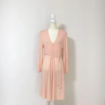 최근 새상품급 레오나르 로고 롱 니트 가디건 벨트