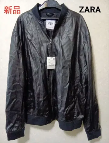 새상품 ZARA 인조 가죽 블루종 자켓 XL 블랙 블루종