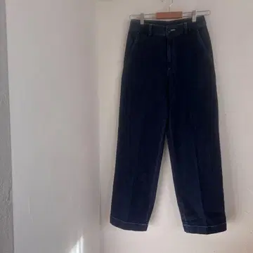 UNIQLO 와이드 레그진 와이드 팬츠 센터 프레스