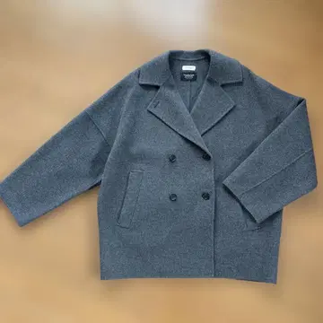 douce Harmonie 그레이 더블 브레스트 오버 사이즈 코트