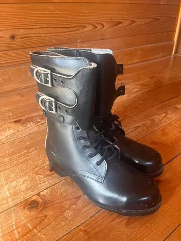 버클 달린 가죽 안전화 워크 부츠 미도리 안전