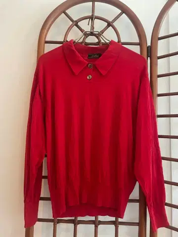 Leilian 긴팔 니트 빨간색