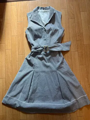 그레이 슬리브리스 셔츠 원피스 38