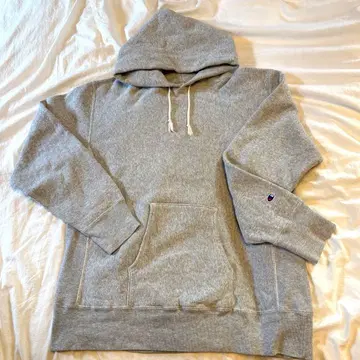 Champion 후드 부착 후드티 그레이