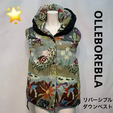 새상품급 알베로베로 돼지 꽃무늬 리버서블 다운 베스트