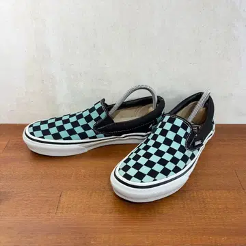 새상품급 반스 슬립온 23.0cm 블랙 x 그린 계열 체커보드