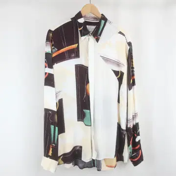 VINTAGE 이탈리아제 아트 올 패턴 오버 사이즈 레이온 셔츠