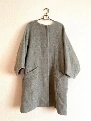 네이비 울 하프 코트