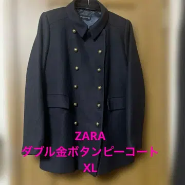 ZARA 더블 골드 버튼 피코트 XL