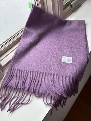 [미사용] 화이트 캐시미어 100% 머플러 라벤더