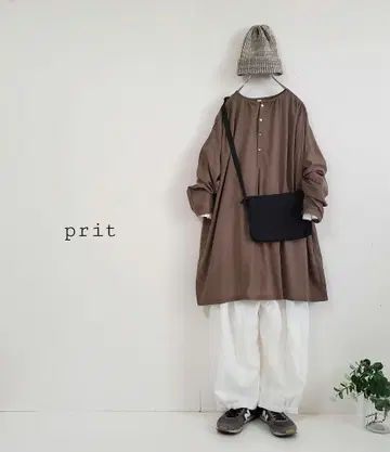 prit 하프 버튼 와이드 튜닉 원피스