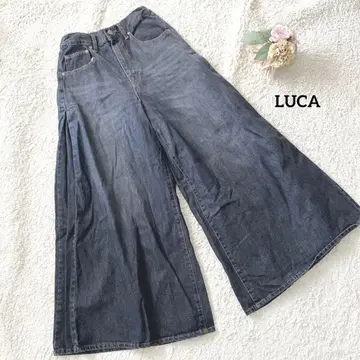 LUCA 사이드택 와이드 팬츠 다크 데님 청바지 정가 8000엔