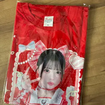 아이돌 프린트 T셔츠 XL 레드