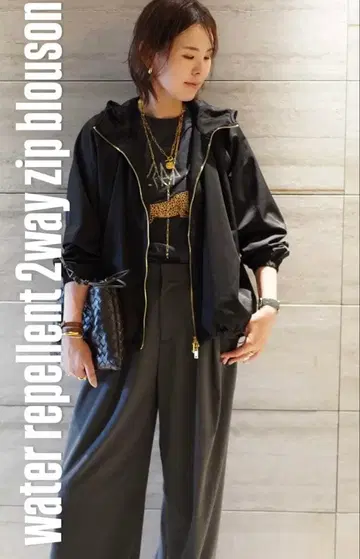 unlabel. 앙라벨 발수 2way 집 블루종 사이즈 36 블랙