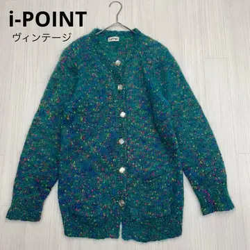 i-POINT 빈티지 크루넥 모헤어 니트 가디건