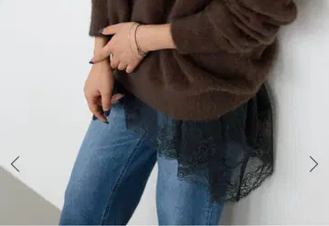 미사용 새상품 슬로브 이에나 SLOBE IENA 레이스 콤비 티셔츠