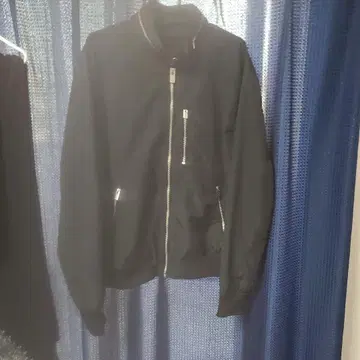 H&M 블랙 나일론 라이더 자켓