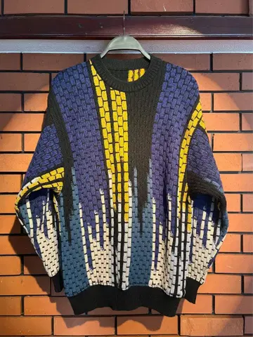 오버 사이즈 니트 스웨터 다색 사용 남성용 여성용