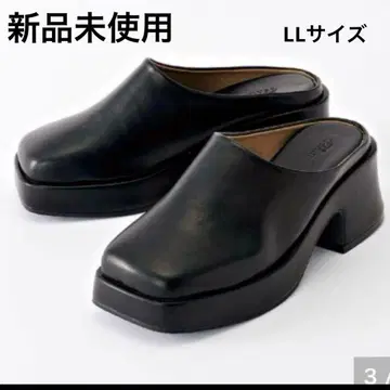 mysacloset 다나카 리나 통굽 사보 뮬 샌들 블랙 LL 사이즈