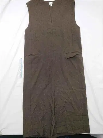 뷰티 앤 유스 브라운 슬리브리스 V넥 원피스 M