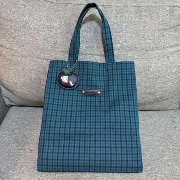 Familiar 토트백 파랑 체크 구 디자인 대
