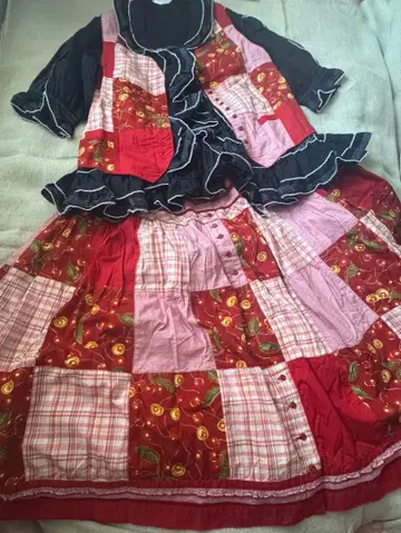 핑크하우스 체리 체크 패치워크 셋업 컨디션 최상