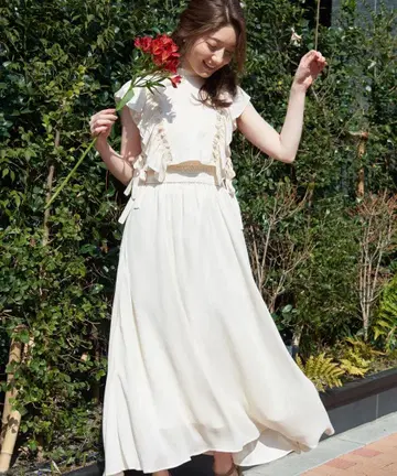 noela 프릴 베스트 세트 원피스