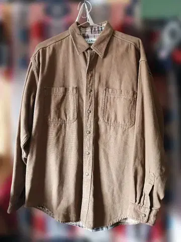 80s L.L.Bean 안감 플란넬 덕 셔츠