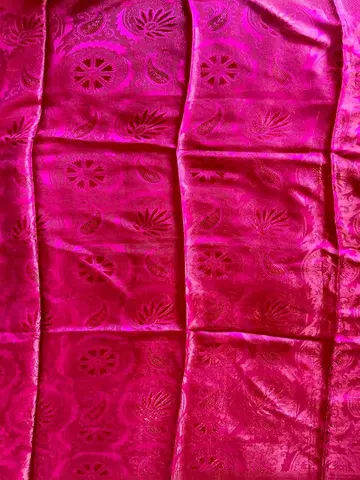 Vintage 실크 스톨 페이즐리 무늬 핑크 러시아 민족 의상