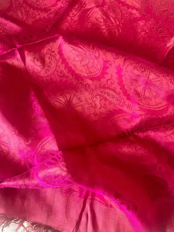 Vintage 실크 스톨 페이즐리 무늬 핑크 러시아 민족 의상