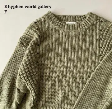 하이픈월드 갤러리 모스그린 크루넥 니트 스웨터