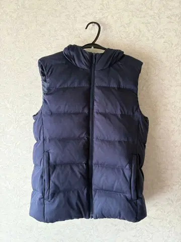 X-suited 후드 부착 다운 베스트 M 네이비