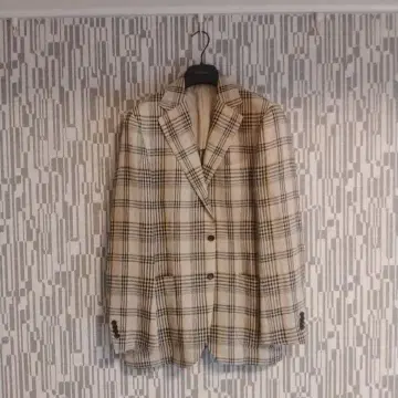 테일러드 자켓 베이지 계열 체크