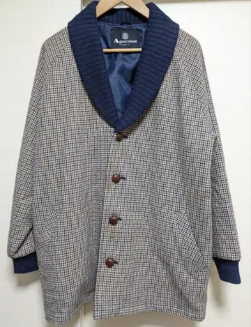 아쿠아 스큐텀 울 체크 무늬 자켓 남성용 M 일본제