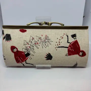 빨간 망토와 늑대 패턴 가마구치 장지갑