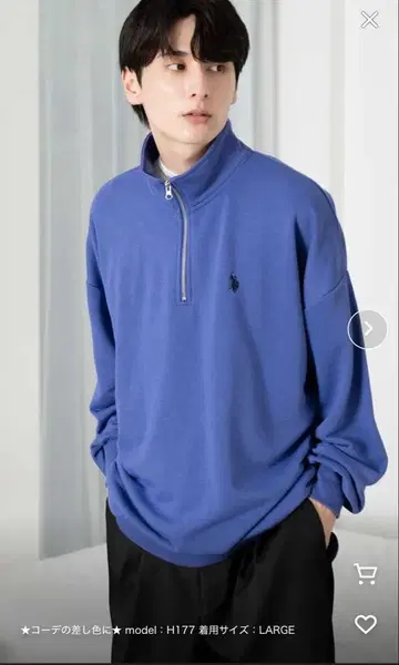 U.S. POLO ASSN. 맨투맨 별주 하프 ZIP 풀오버