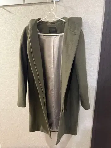 TOMORROWLAND 후드 부착 올리브 롱 코트 사이즈 36