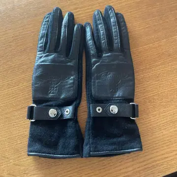 비비안 웨스트 엘레강트 블랙 가죽 울 장갑