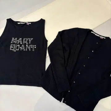 MARY QUANT 블랙 탱크탑과 가디건 세트